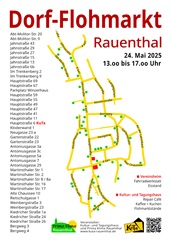 Lageplan: Großer Dorf-Flohmarkt am 24. Mai in Rauenthal