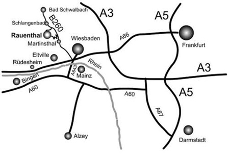 Wegbeschreigung: Anfahrtsskizze zum KuTa Tauenthal